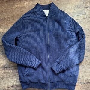 Duluth Trading Co Men's Deep Blue Zip-Up Sweater